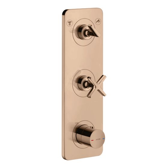 Hansgrohe AXOR Citterio E Thermostatmodul 380x120mm, UP, DN 20, für 2 Verbraucher, Platte, Polished Red Gold