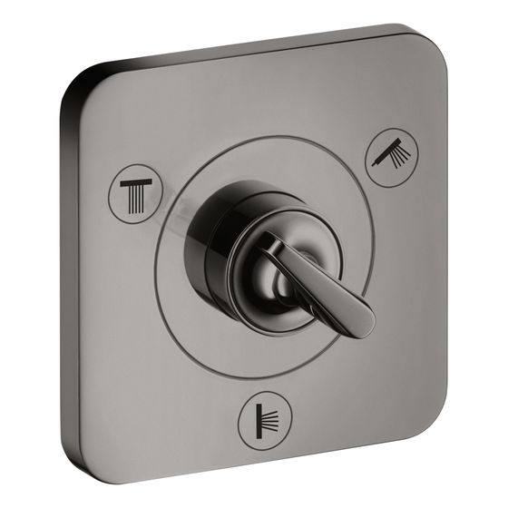 Hansgrohe AXOR Ab- und Umstellventil Citterio E Trio, Quattro 120x120mm, UP, DN 15, Polished Black Chrome