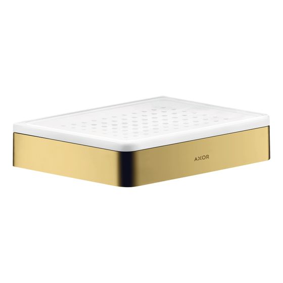 Hansgrohe AXOR Universal Softsquare Seifenschale/ Ablage,152x32x110mm, Keramik, Polished Gold Optic