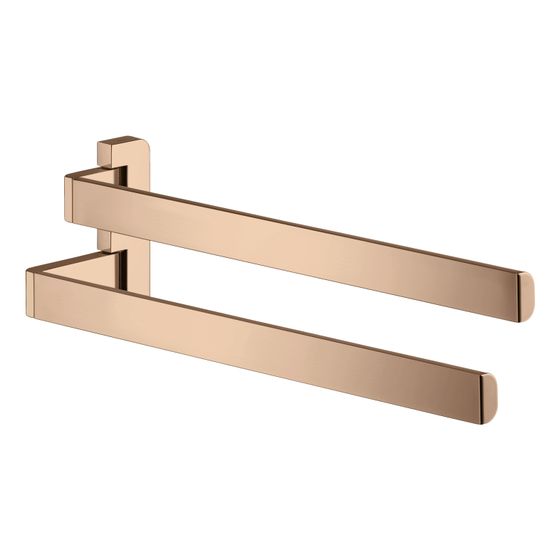 Hansgrohe AXOR Universal Softsquare Handtuchhalter zweiarmig, 409mm, Metall, Polished Red Gold