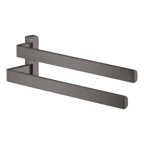 Hansgrohe AXOR Universal Softsquare Handtuchhalter zweiarmig, 409mm, Metall, Brushed Black Chrome