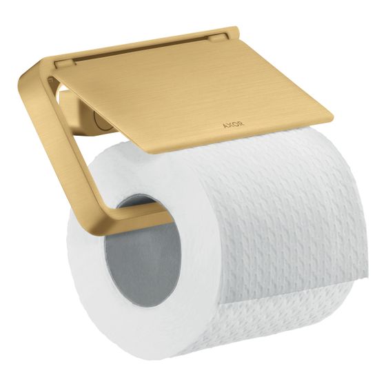 Hansgrohe AXOR Universal Softsquare Toilettenpapierhalter, Deckel, Brushed Gold Optic