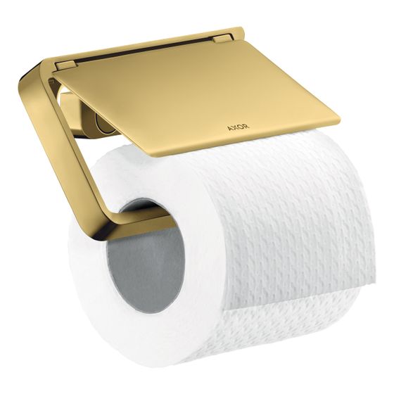 Hansgrohe AXOR Universal Softsquare Toilettenpapierhalter, Deckel, Polished Gold Optic