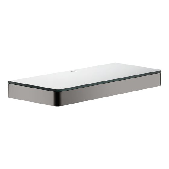 Hansgrohe AXOR Universal Softsquare Ablage 300mm, Sicherheitsglas, Polished Black Chrome