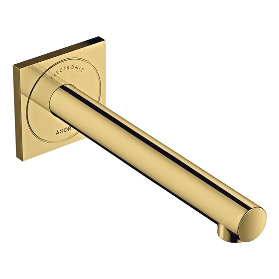 Hansgrohe AXOR Uno Elektronik-Waschtischmischer, 5l/min, UP für Wandmontage, Auslauf 221mm, Polished Gold Optic