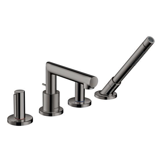 Hansgrohe AXOR Uno 4-Loch Wannenrandarmatur, 22l/min, Zerogriffen, Polished Black Chrome