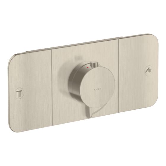 Hansgrohe AXOR One Thermostatmodul Unterputz, 30l/min, für 2 Verbraucher, Brushed Nickel