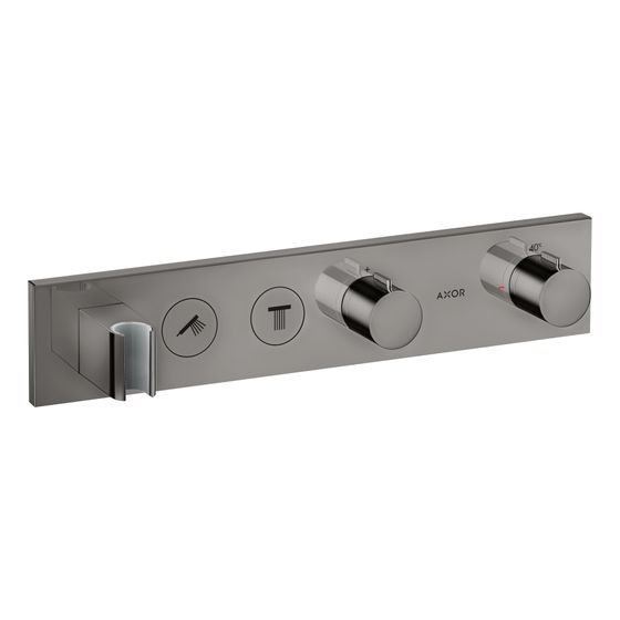 Hansgrohe AXOR ShowerSolutions Thermostatmodul Select 460x90mm, Unterputz für 2 Verbraucher, Polished Black Chrome