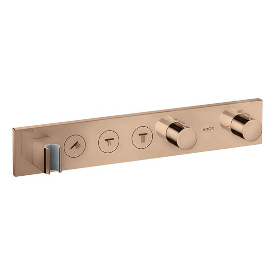 Hansgrohe AXOR ShowerSolutions Thermostatmodul Select 530x90mm, Unterputz für 3 Verbraucher, Polished Red Gold