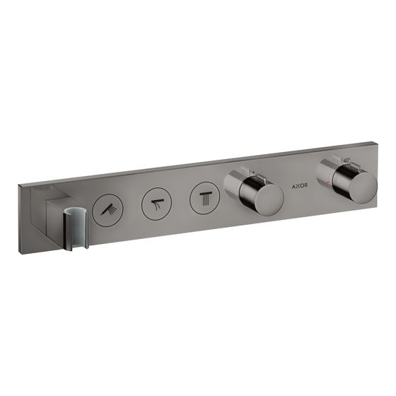 Hansgrohe AXOR ShowerSolutions Thermostatmodul Select 530x90mm, Unterputz für 3 Verbraucher, Polished Black Chrome