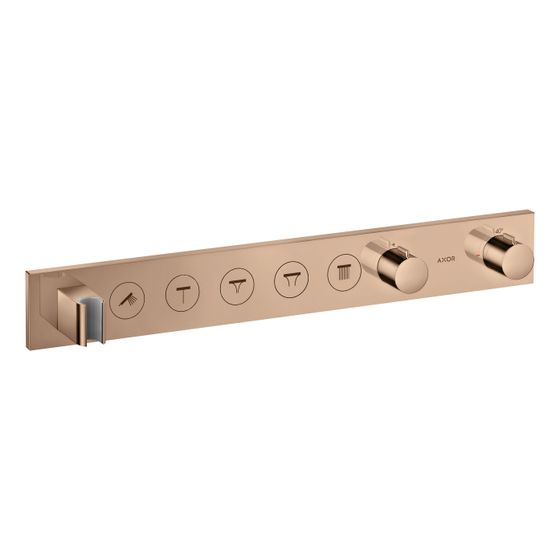 Hansgrohe AXOR ShowerSolutions Thermostatmodul Select 670x90mm, Unterputz für 5 Verbraucher, Polished Red Gold