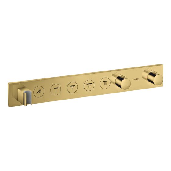 Hansgrohe AXOR ShowerSolutions Thermostatmodul Select 670x90mm, Unterputz für 5 Verbraucher, Polished Gold Optic