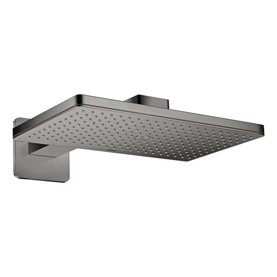 Hansgrohe AXOR ShowerSolutions Kopfbrause, 19l/min, 460x300mm, 1jet, Brausearm, softsquare Rosette, Polished Black Chrome