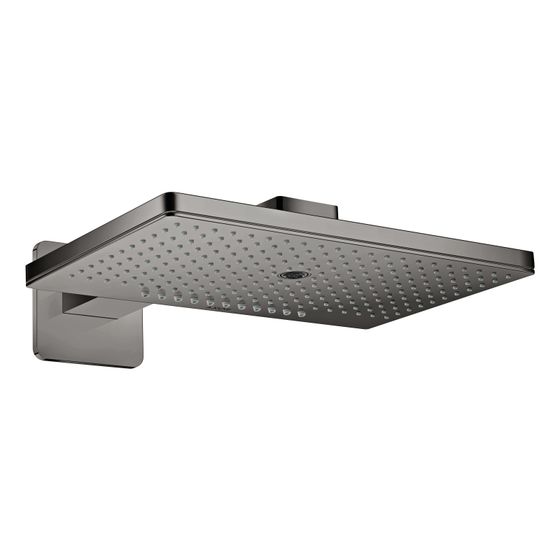 Hansgrohe AXOR ShowerSolutions Kopfbrause, 18l/min, 460x300mm, 3jet, Brausearm, softsquare Rosette, Polished Black Chrome
