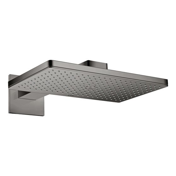 Hansgrohe AXOR ShowerSolutions Kopfbrause, 19l/min, 460x300mm, 1jet, Brausearm, eckiger Rosette, Polished Black Chrome