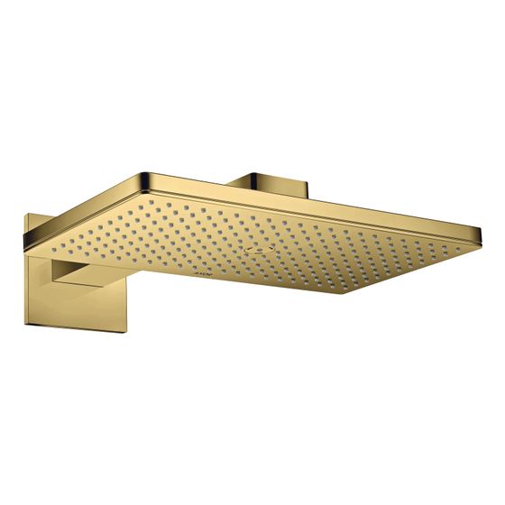 Hansgrohe AXOR ShowerSolutions Kopfbrause, 19l/min, 460x300mm, 1jet, Brausearm, eckiger Rosette, Polished Gold Optic