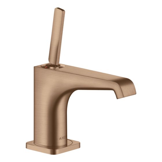Hansgrohe AXOR Citterio E Einhebel-Waschtischmischer 90mm, Pin-Griff, Ablaufgarnitur für HWB, Brushed Red Gold