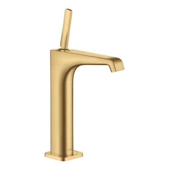 Hansgrohe AXOR Citterio E Einhebel-Waschtischmischer 190mm, Pin-Griff, Ablaufgarnitur für AufsatzWT, Brushed Gold Optic