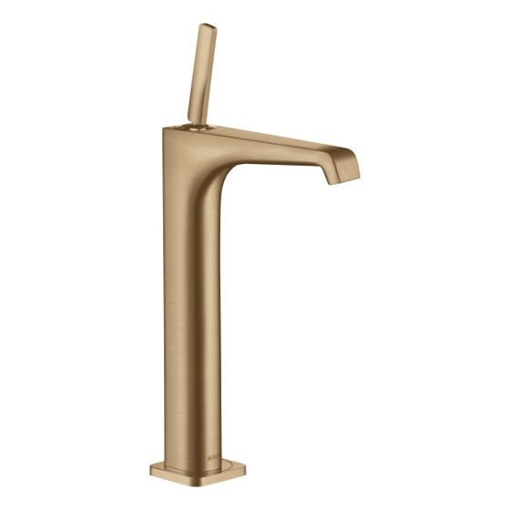 Hansgrohe AXOR Citterio E Einhebel-Waschtischmischer 250mm, Pin-Griff, Ablaufgarnitur für AufsatzWT, Brushed Bronze