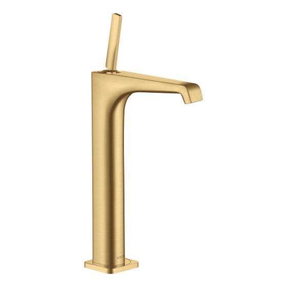 Hansgrohe AXOR Citterio E Einhebel-Waschtischmischer 250mm, Pin-Griff, Ablaufgarnitur für AufsatzWT, Brushed Gold Optic