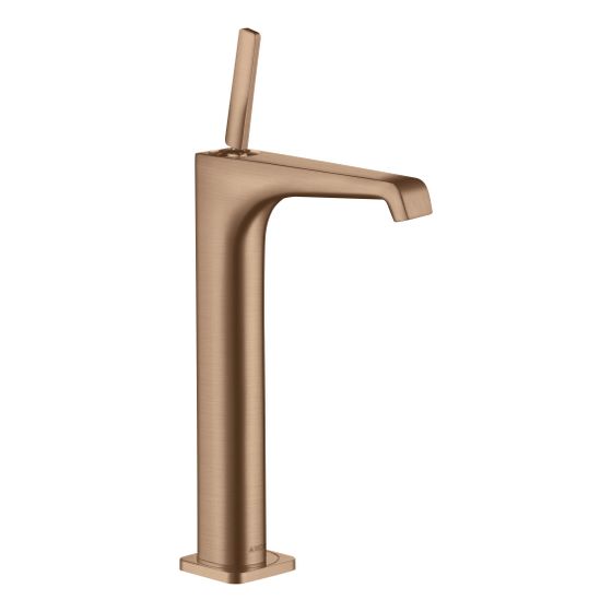 Hansgrohe AXOR Citterio E Einhebel-Waschtischmischer 250mm, Pin-Griff, Ablaufgarnitur für AufsatzWT, Brushed Red Gold