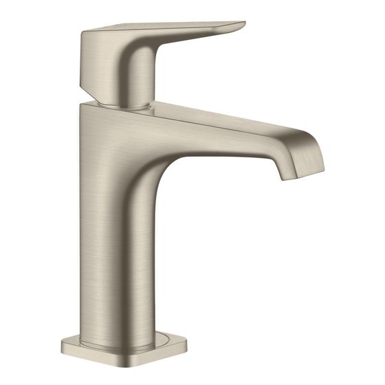 Hansgrohe AXOR Citterio E Einhebel-Waschtischmischer 130mm, Hebelgriff, Ablaufgarnitur, Brushed Nickel