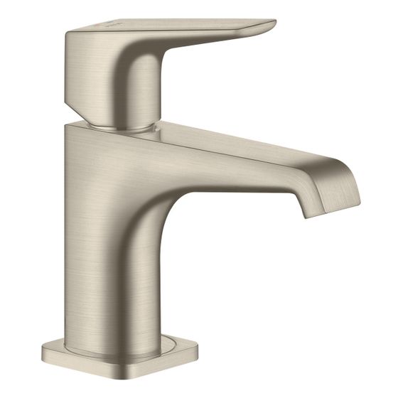 Hansgrohe AXOR Citterio E Einhebel-Waschtischmischer 90mm, Hebelgriff, Ablaufgarnitur für HWB, Brushed Nickel