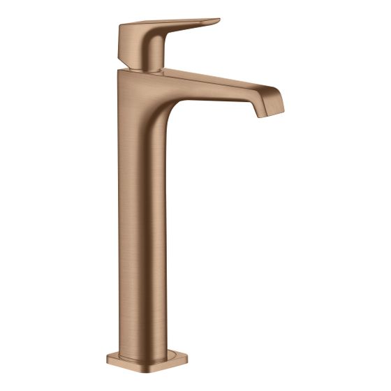 Hansgrohe AXOR Citterio E Einhebel-Waschtischmischer 250mm, Hebelgriff, Ablaufgarnitur für AufsatzWT, Brushed Red Gold