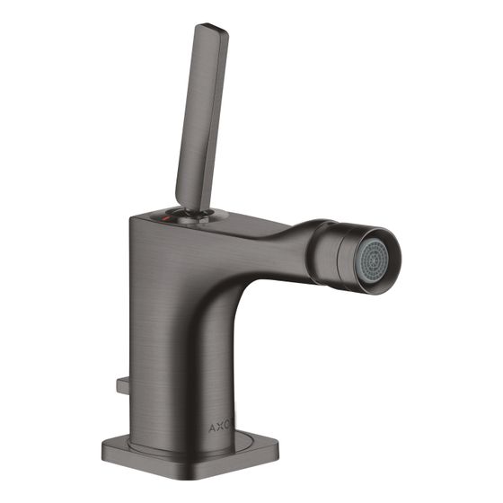 Hansgrohe AXOR Einhebel-Bidetmischer Citterio E, Pin-Griff, Zugstangen-Ablaufgarnitur, Brushed Black Chrome