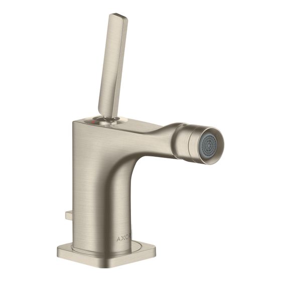 Hansgrohe AXOR Einhebel-Bidetmischer Citterio E, Pin-Griff, Zugstangen-Ablaufgarnitur, Brushed Nickel