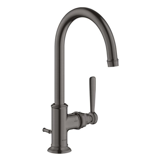 Hansgrohe AXOR Montreux Einhebel-Waschtischmischer 210mm, 5l/min, Hebelgriff, Zugstangen-Ablaufgarnitur, Brushed Black Chrome