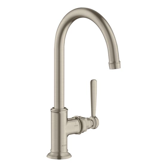Hansgrohe AXOR Montreux Einhebel-Waschtischmischer 210mm, 5l/min, Hebelgriff, Ablaufgarnitur, Brushed Nickel