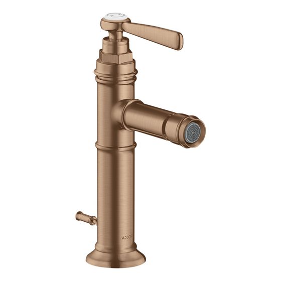 Hansgrohe AXOR Montreux Einhebel-Bidetmischer, 5l/min, Hebelgriff, Zugstangen-Ablaufgarnitur, Brushed Red Gold