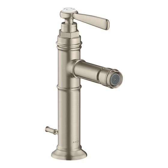 Hansgrohe AXOR Montreux Einhebel-Bidetmischer, 5l/min, Hebelgriff, Zugstangen-Ablaufgarnitur, Brushed Nickel