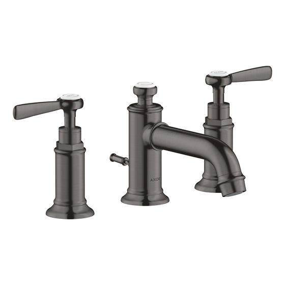 Hansgrohe AXOR Montreux 3-Loch Waschtischarmatur 30mm, 5l/min, Hebelgriff, Zugstangen-Ablaufgarnitur, Brushed Black Chrome
