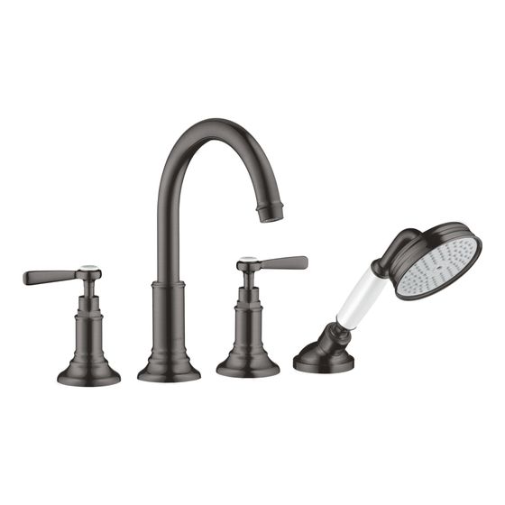 Hansgrohe AXOR Montreux 4-Loch Fliesenrandarmatur, 21l/min, Hebelgriff, Brushed Black Chrome
