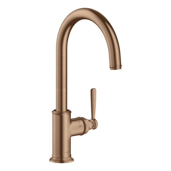 Hansgrohe AXOR Montreux Einhebel-Küchenmischer 260mm, 11l/min, Schwenkauslauf, Brushed Red Gold, 16580310