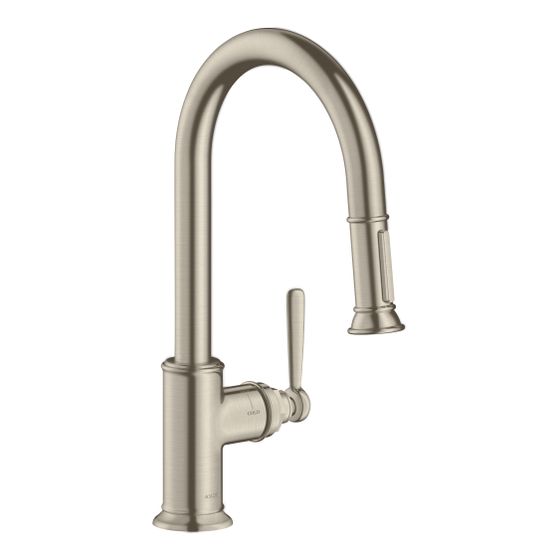 Hansgrohe AXOR Montreux Einhebel-Küchenmischer 180mm, 9l/min, Ausziehbrause, Brushed Nickel