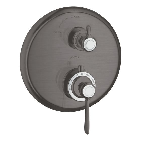 Hansgrohe AXOR Montreux Thermostat Unterputz, 25l/min, Hebelgriff, Absperrventil, Brushed Black Chrome