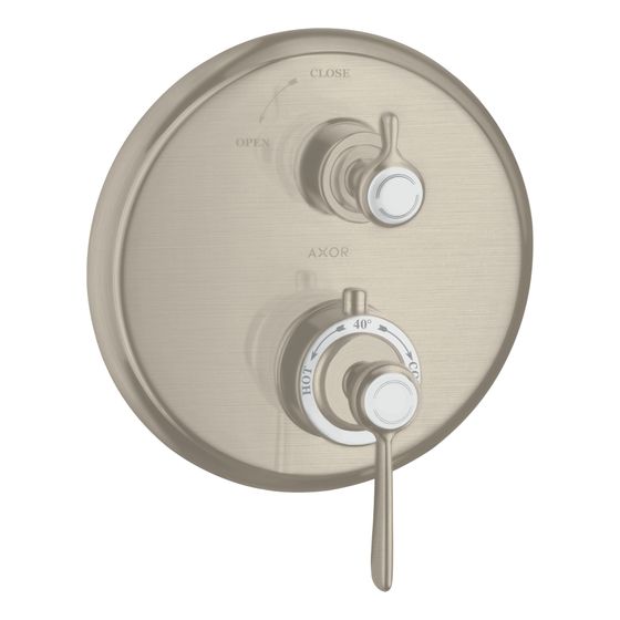 Hansgrohe AXOR Montreux Thermostat Unterputz, 25l/min, Hebelgriff, Absperrventil, Brushed Nickel