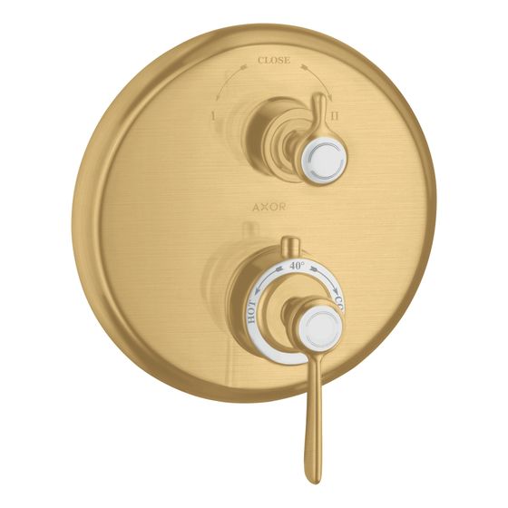Hansgrohe AXOR Montreux Thermostat Unterputz, 29l/min, Hebelgriff, Ab- und Umstellventil, Brushed Gold Optic