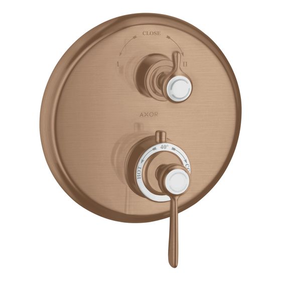 Hansgrohe AXOR Montreux Thermostat Unterputz, 29l/min, Hebelgriff, Ab- und Umstellventil, Brushed Red Gold