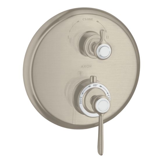Hansgrohe AXOR Montreux Thermostat Unterputz, 29l/min, Hebelgriff, Ab- und Umstellventil, Brushed Nickel