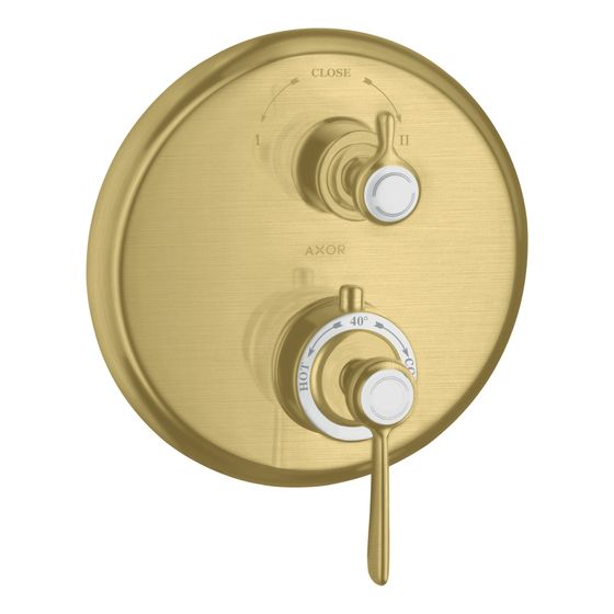 Hansgrohe AXOR Montreux Thermostat Unterputz, 29l/min, Hebelgriff, Ab- und Umstellventil, Brushed Brass