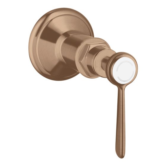 Hansgrohe AXOR Montreux Absperrventil Unterputz, Hebelgriff, DN 15/DN 20, Brushed Red Gold