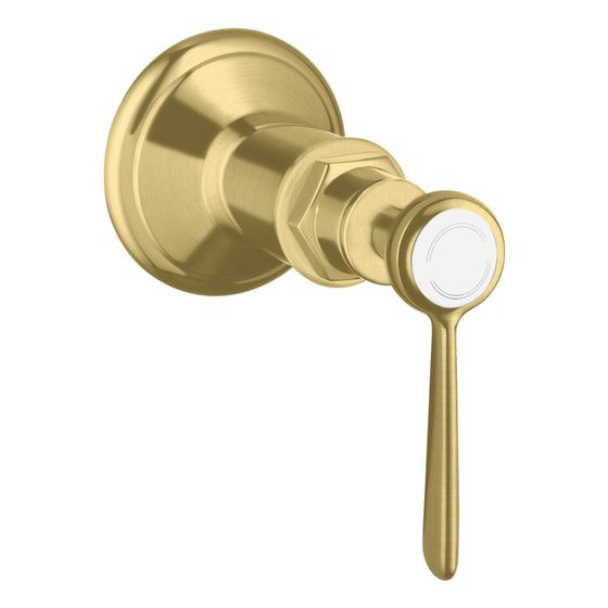 Hansgrohe AXOR Montreux Absperrventil Unterputz, Hebelgriff, DN 15/DN 20, Brushed Brass