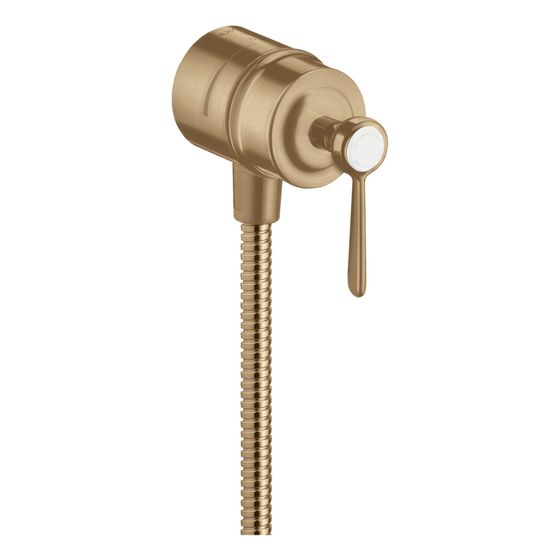 Hansgrohe AXOR Montreux Wandanschluss Stop, Rückflussverhinderer, Absperrventil, Hebelgriff, DN 15, Brushed Bronze