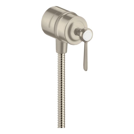 Hansgrohe AXOR Montreux Wandanschluss Stop, Rückflussverhinderer, Absperrventil, Hebelgriff, DN 15, Brushed Nickel