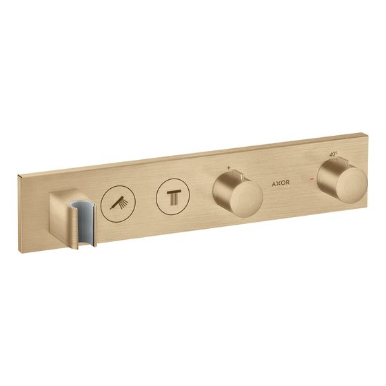 Hansgrohe AXOR ShowerSolutions Thermostatmodul Select 460x90mm, Unterputz für 2 Verbraucher, Brushed Bronze