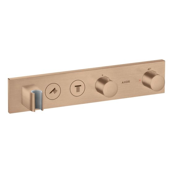 Hansgrohe AXOR ShowerSolutions Thermostatmodul Select 460x90mm, Unterputz für 2 Verbraucher, Brushed Red Gold
